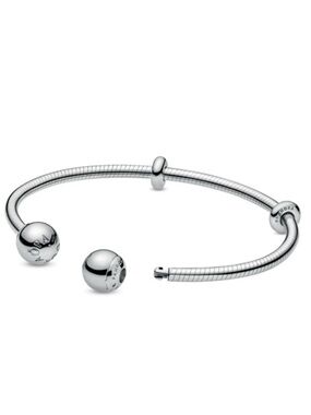 Auth Retired Pandora Snake Chain Style Open Bangle